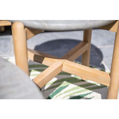 Talara loungeset - 5-pieces - acacia wood with white wash - rope taupe - grey sand