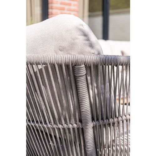 Talara loungeset - 5-pieces - acacia wood with white wash - rope taupe - grey sand