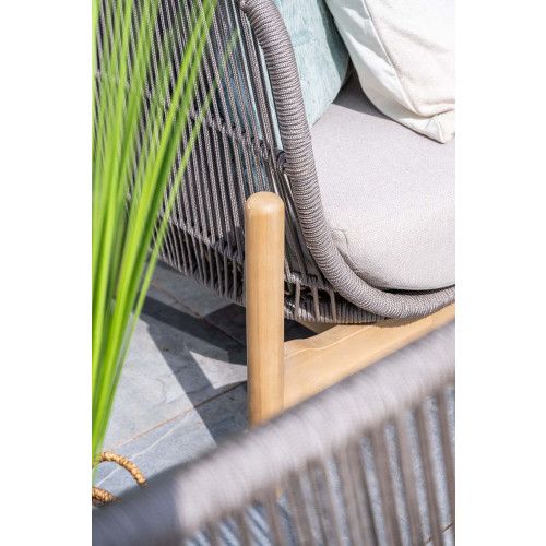 Talara loungeset - 5-pieces - acacia wood with white wash - rope taupe - grey sand