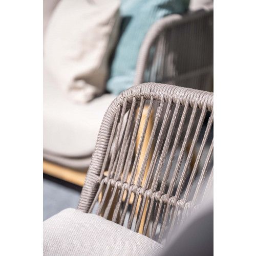 Talara loungeset - 5-pieces - acacia wood with white wash - rope taupe - grey sand
