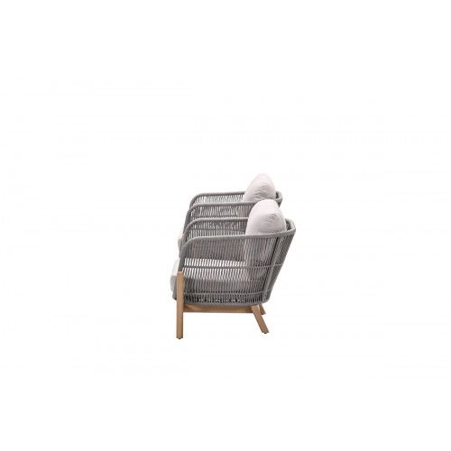 Talara loungeset - 3-pieces - acacia wood with white wash - rope taupe - grey sand