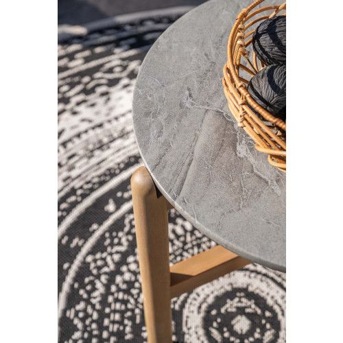 Talara loungeset - 3-pieces - acacia wood with white wash - rope taupe - grey sand