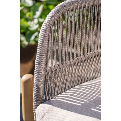 Talara loungeset - 3-pieces - acacia wood with white wash - rope taupe - grey sand