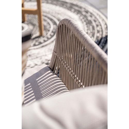 Talara loungeset - 3-pieces - acacia wood with white wash - rope taupe - grey sand