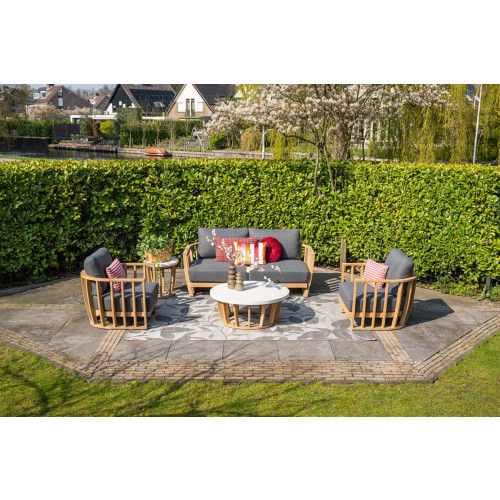 Kawela lounge set - 5-pieces - eucalyptus white wash - mystic grey
