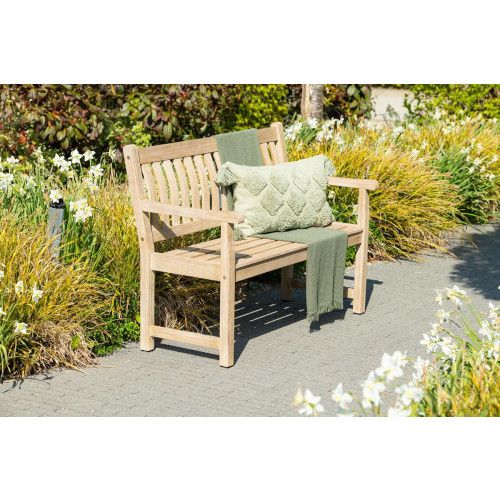 Vondel parkbench - 120 cm - eucalyptus white wash
