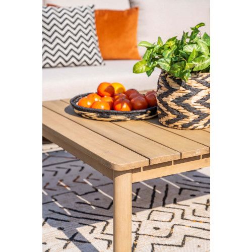 Ponti lounge cornerset-4-pieces-acacia wood with white wash- grey sand