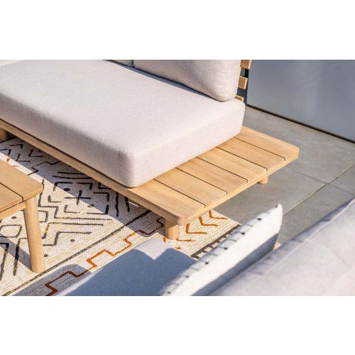 Ponti lounge cornerset-4-pieces-acacia wood with white wash- grey sand