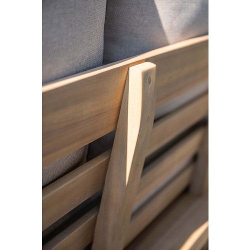 Ponti lounge chair - acacia wood with white wash - grey sand
