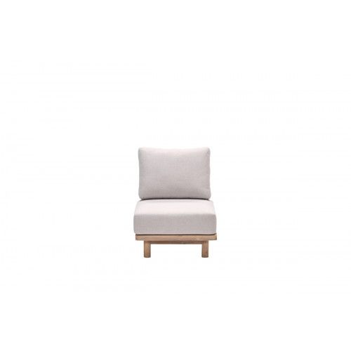 Ponti lounge chair - acacia wood with white wash - grey sand