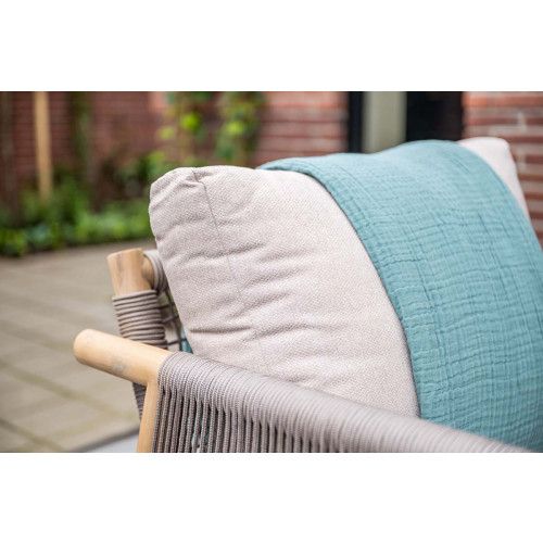 Meteor loungeset - 4-pieces - acacia wood with white wash - rope taupe - grey sand