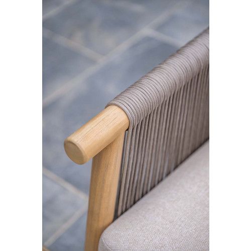 Meteor loungeset - 4-pieces - acacia wood with white wash - rope taupe - grey sand