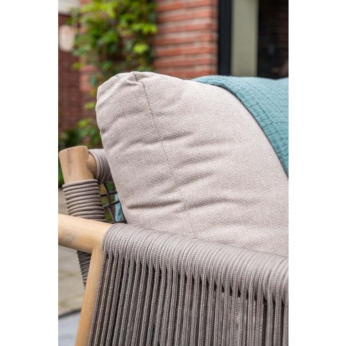 Meteor loungeset - 4-pieces - acacia wood with white wash - rope taupe - grey sand