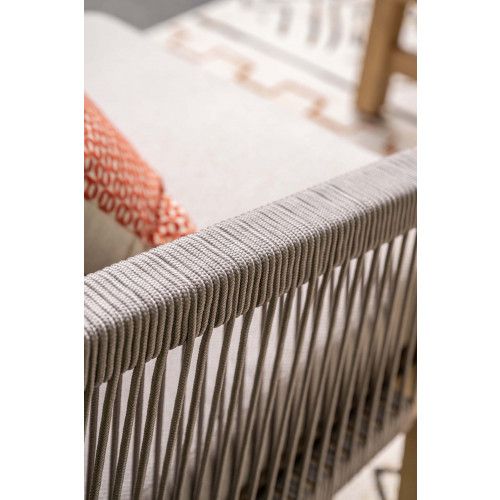 Santos loungeset - 4-pieces- acacia wood with white wash - rope taupe - grey sand