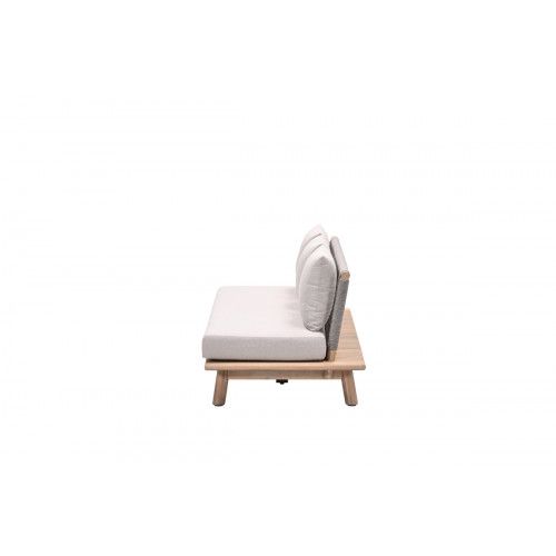Lunar 3-seater sofa - acacia wood with white wash -  rope taupe - grey sand