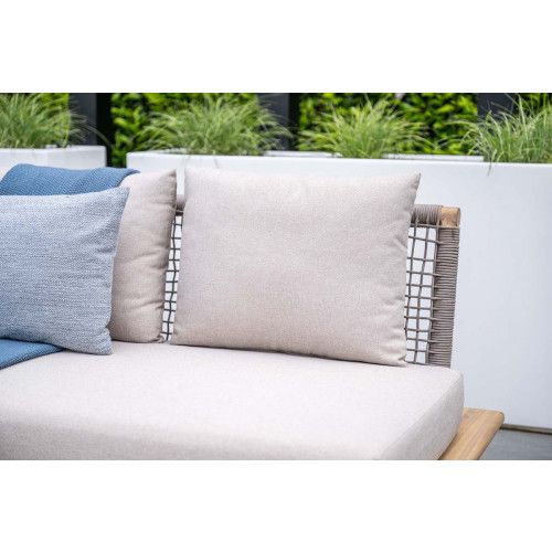 Lunar 3-seater sofa - acacia wood with white wash -  rope taupe - grey sand