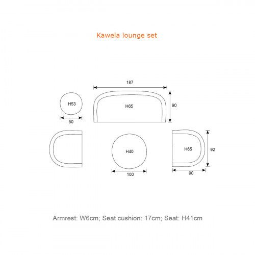 Kawela lounge set - 5-pieces - eucalyptus white wash - mystic grey