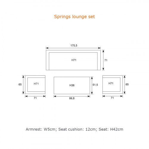 Springs loungeset - 4-pieces - carbon black - desert sand 