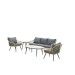 Margriet lounge set - 5-pieces - carbon black -  natural rotan - mystic grey