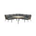 Bali lounge-diningset - 4-pieces - carbon black - natural rotan - mystic grey