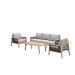 Decala lounge set - 4-pieces - aluminium light teak look - desert sand