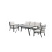 Sergio lounge-dining sofa set - 4-pieces - carbon black -  desert sand