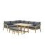 Santos lounge-diningset - 5-pieces - left - acacia white wash - rope dark grey - mystic grey